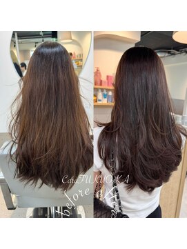 カラ フクオカ(Cara FUKUOKA) チョコレートブラウン《★髪質改善うる艶水素カラー+カット★》