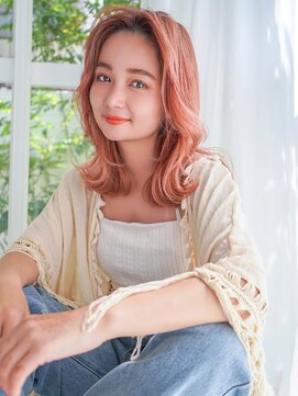 アンジェリカ JR和歌山駅前店(ANGELICA) ANGELICA 外はねナチュミディヘア ハイトーンオレンジベージュ