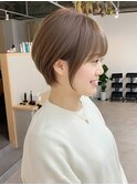 ☆ココアベージュ小顔オリーブグレークラゲヘアーショート[船橋]