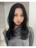 顔まわりレイヤー/似合わせカット/難波/担当者あまね