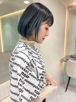 ロンド マーレ 天神大名店(Lond mare) レイヤー オリーブグレー グレージュ 縮毛矯正 暗髪カラー