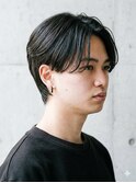 毛流れメンズセンターパートウルフ