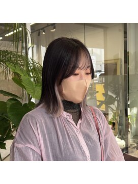 ユニークバイケンジ 町田(unique KENJE) ホワイトピンクのインナーカラー