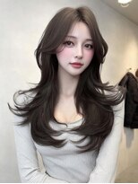 ノイズオオサカ 梅田店(NOISM OSAKA)&nbsp;小顔外ハネミディアムアッシュ20代30代40代くびれミディ韓国ヘ
