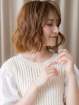 カバーヘアアンドスパ ブリス 浦和(COVER HAIR&SPA bliss) フレンチバングハニーブラウンゆるふわボブパーマ20代30代W浦和