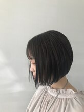 ヘアーコレクトニコ(hair collect nico) インナーブルー×前下がりボブ