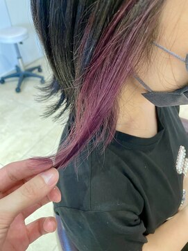 ネオリーブニコ 大井町店(Neolive Nico) インナーカラー　紫　ブリーチ