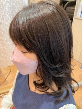 アズールサン 草加西口店(azule-sun) 30代似合わせカット　大人かわいいサイドバング　顔周りレイヤー