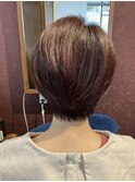 軽やかショート×暖色カラー