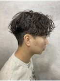 【前下がり波巻きパーマ】