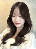 韓国風/レイヤー/小顔/前髪カット/髪質改善/グレージュ/透明感