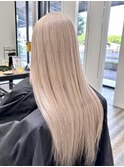 艶髪ストレート/エクステ/カラー/シャンパンピンク