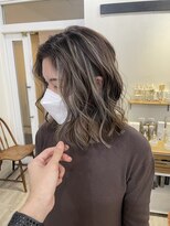 エトラ 渋谷店(etora)&nbsp;小顔 ネビージュグレージュハイライトカラー◎