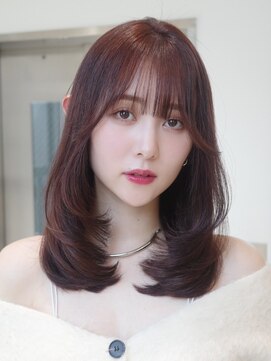 ベレーザシェルト(Beleza scelto) 13031黒髪アッシュワインレッドくびれヘア韓国レイヤーボブ