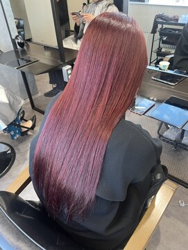 エイト 池袋店(EIGHT ikebukuro) ブリーチなしワインレッドカラー