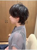 マッシュウルフな夏パーマ