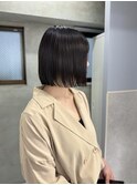 ボブ/グレージュ/ブリーチなしカラー
