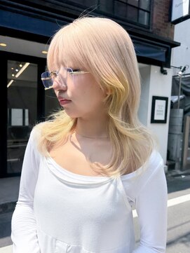 フラム 渋谷(flamme) ◯ホワイトブロンド×ポイントカラー