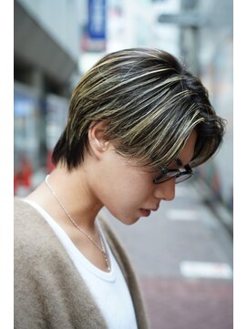 フィフスパーク(fifth PARK) 渋谷メンズハイライトカラー緩めスパイラルパーマメッシュカラー