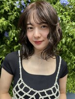 メゾンアクア 表参道(Maison ACQUA) +小顔ミディアムパーマミディアムデジタルパーマボブパーマ黒髪