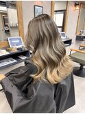 バレイヤージュ、ハイライト、レイヤーカット、シャドールーツ