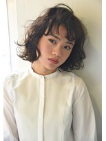 【juno】Trend Aラインボブウェーブパーマ★ダークブラウン