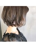 ハイライト&グレージュ&ショートボブ