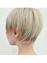 クク(QUQU)&nbsp;ホワイトベージュ×毛先カラフル