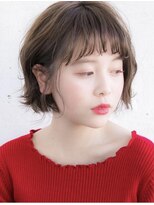 ルティア(Lutia) ブリーチ無しミルクティー ボブ ウェーブ巻き