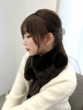 ノク 渋谷(nok) お顔周り前髪カット_ショコラアッシュヘルシースタイルふんわり