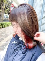 ミシェリー(misherry)&nbsp;長めボブタッセルボブ前上がりボブインナーカラー大人ガーリー