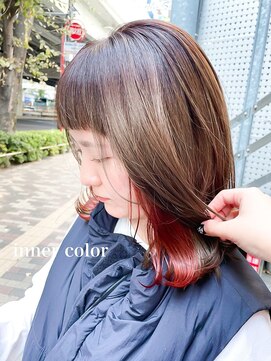 ミシェリー(misherry) 長めボブタッセルボブ前上がりボブインナーカラー大人ガーリー