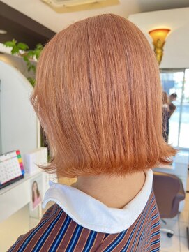ゴッド ヘアーアンドメイク 高崎西口店(GOD Hair & Make) 切りっぱなし＋ライトオレンジカラー