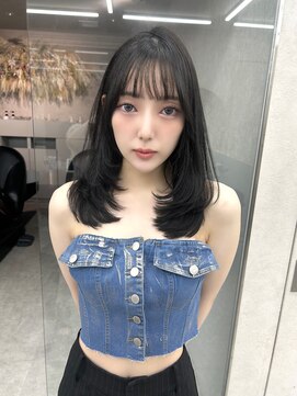 ロンド マーレ 天神大名店(Lond mare) オリーブベージュ/レイヤーカット/デザインカラー/ウェットヘア