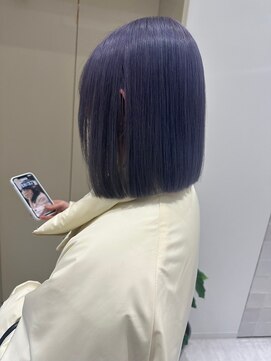 エンター 天神店(ENTER) ミディアムボブ/パープルカラー/ツヤ髪/ENTER 天神店