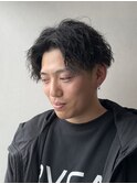 縦落ちツイストスパイラルパーマメンズパーマ波巻きツイスパ