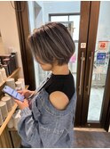 大人可愛い20代30代40代黒髪前下がりショートボブ丸みショート◎