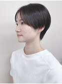 ＊前髪なしハンサムショート前下がりショートセンターパート