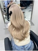 15319ブリーチ＆ダブルカラーホワイトブロンドハイトーンカラー
