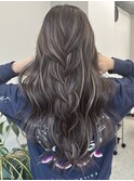 シャギーバタフライカット髪質改善オリーブグレーココアベージュ