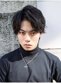 men's/メンズ/ダウンパーマ/黒染め/韓国/顔周り/フェード0409