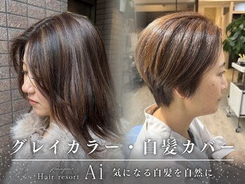 エーアイ 駒込店(Ai)の写真/《カット+ハイライトor白髪ぼかし+フルカラー￥12100》髪を傷めず綺麗に染める♪[駒込駅/巣鴨駅/王子駅]