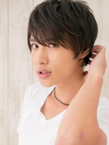 モッズヘア メン 新所沢店(mod's hair men)&nbsp;アッシュブラック学生ナチュラルダウンバングショート20代30代a1