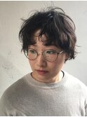 黒髪マッシュでパーマ