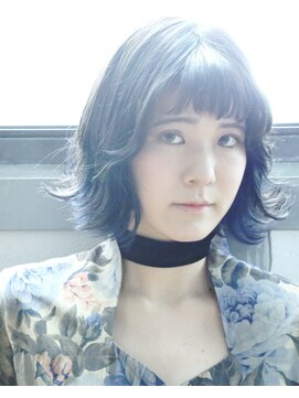 ヘア アンドメイク キヨシ(Hair and Make kiyoshi) kiyoshi/ガーリー *チョッピーバング ネイビーブルー*