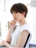 大人かわいい マニッシュショート ネイビーカラー フレンチボブ