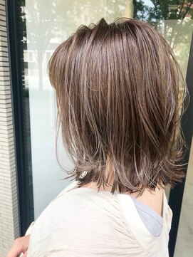 アテナ 六本松店(ATENA) 外ハネボブ　外国人風ハイライトカラー