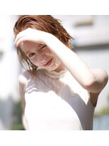 ラべリー 池袋(LOVELEY)&nbsp;【 LOVELEY 】切りっぱなしボブ×オレンジベージュ