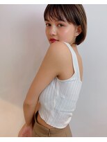 グッデイ ヘアー(GOOD DAY HAIR)&nbsp;ミニボブ 毛先パーマ　黒髪 シアーグレージュ　フレンチボブ