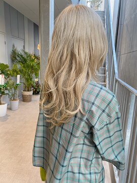 フロート 小阪店(float) ミルクティベージュ_マロンベージュ Aラインボブ かきあげ